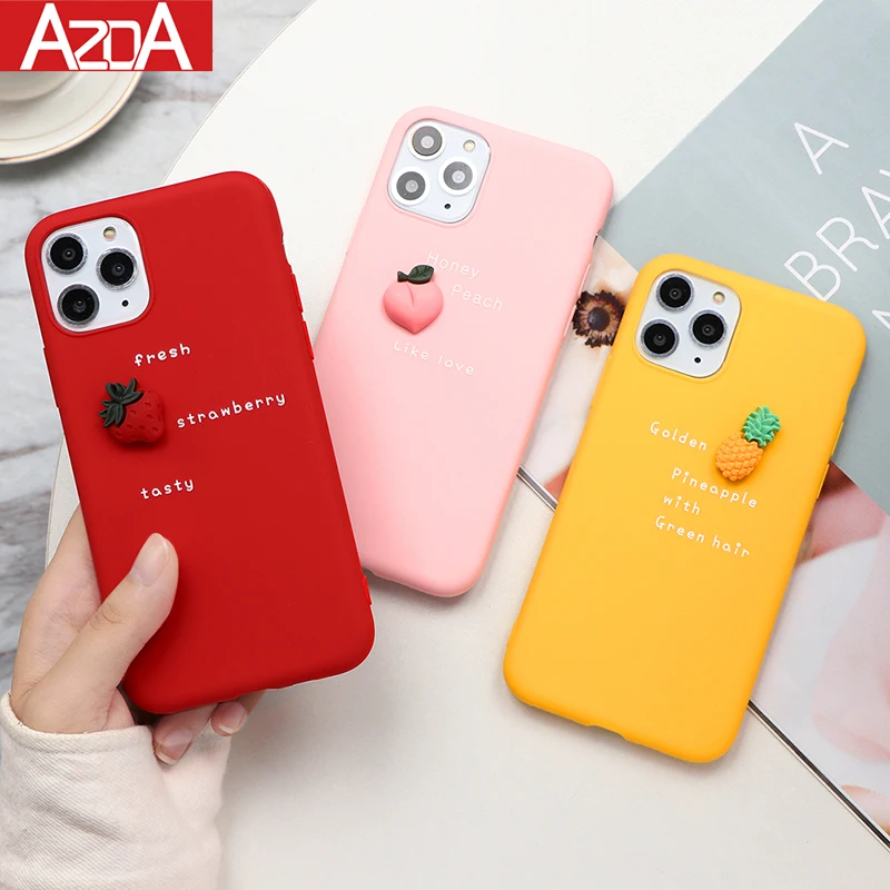 Милый цветной Мягкий чехол из ТПУ с 3d изображением фруктов для телефона iPhone 11 Pro Max