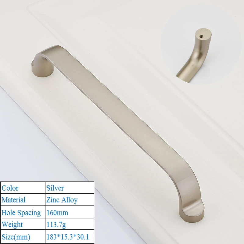 Silver 6202-160mm Прямая с фабрики современный минималистичный шкаф ручка на дверь шкафа Американский песок пальто серебряного цвета с крючками татами, мебель аппаратные ручки - Цвет: Silver 6202-160mm