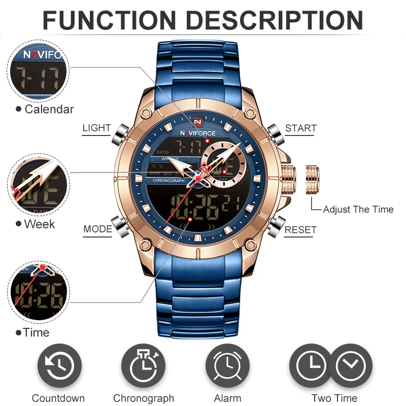NAVIFORCE Роскошные Брендовые Часы для мужчин модные кварцевые часы для мужчин s военный Хронограф Спортивные наручные часы Мужские часы Relogio Masculino