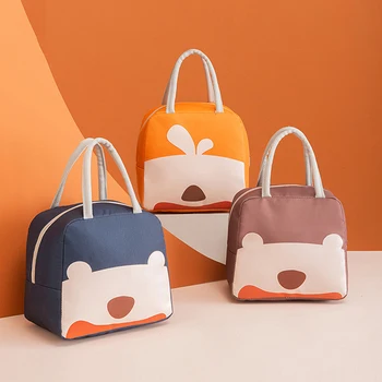 

Cartoon Canvas Lunch Bags Portable Insulated Thermal Cooler Bento Lunch Box Tote Picnic Storage Bag Pouch
