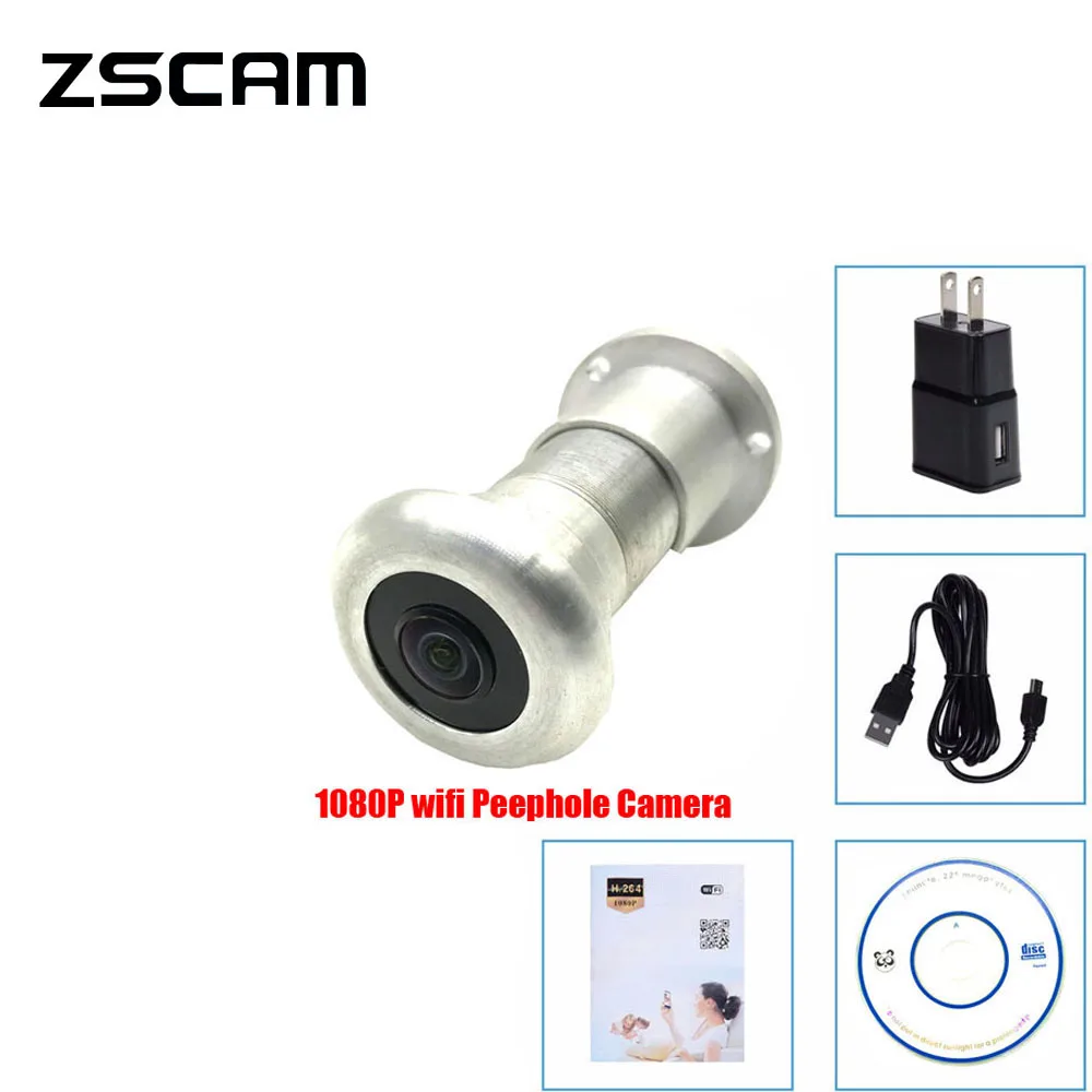 

1080P Wifi Peephole Low Power Camera 2MP Home Security Door Eye Motion Sensor Mini Video Cam Build-In IR 940nm/Audio Supported