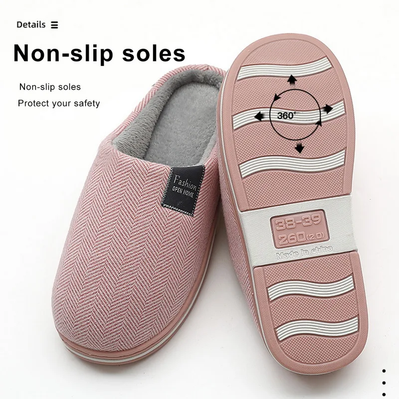 Women Winter Home Slippers Cartoon Cat Shoes Non-slip Soft Winter Warm House Slippers Indoor Bedroom Lovers Couples