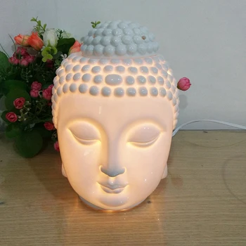 

1pc Ceramic Aroma Lamp Unique Buddha Head Shaped Lamp With European Plug ​Ceramics Buddha Head Aroma Lamp Aromatherapy Light