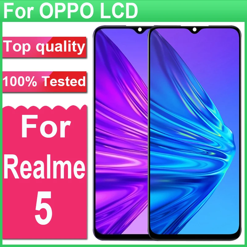 100% Tested 6.5&quot Display For OPPO Realme 5 LCD Touch Screen Digitizer Assembly RMX1911 | Мобильные телефоны и