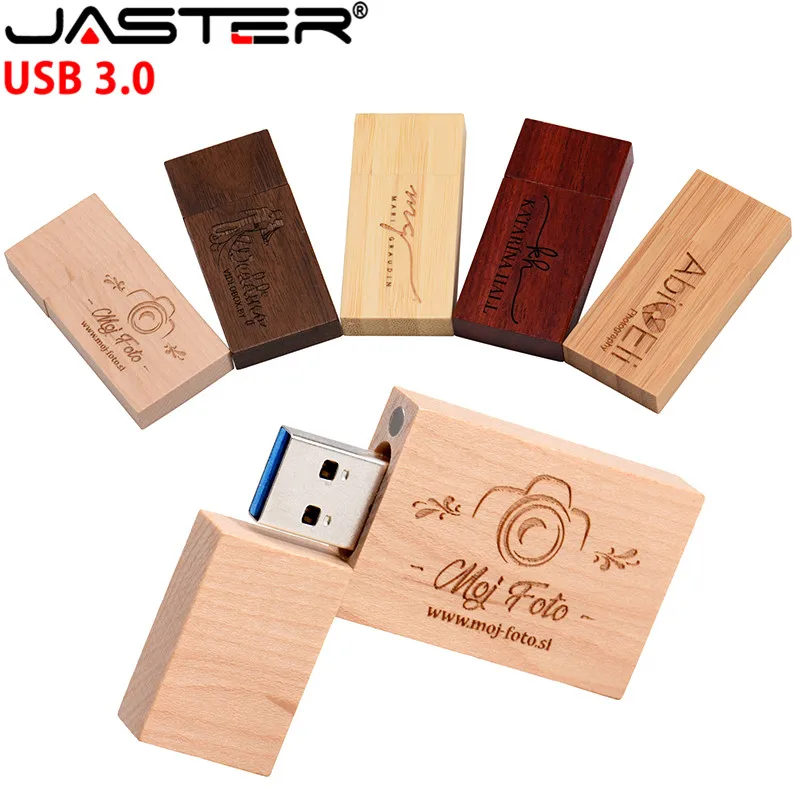 JASTER(5 шт. бесплатный логотип) USB 3,0 деревянный блок USB флэш-накопитель орех ручка привода 4 ГБ 16 ГБ 32 ГБ 64 Гб USB флеш-накопитель карта памяти подарок