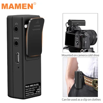 

MAMEM Portable 2.4GHZ Wirelss Microphone HD Digital Lavalier Microphone 50-15KHz 360 Degree Sound Pickup Transmitting-Receiving