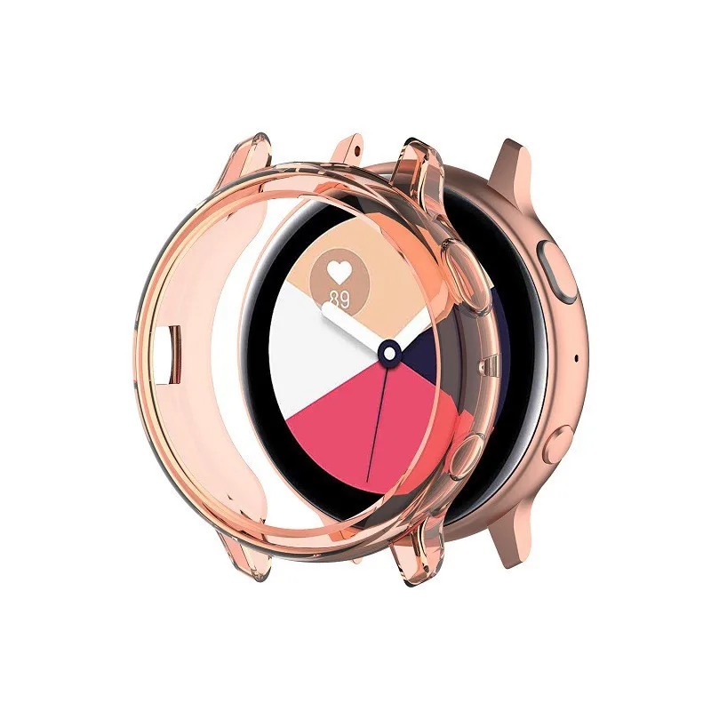 ТПУ защитный чехол для samsung Galaxy Watch Active 2 40 мм/44 мм R830 R820 Смарт-часы мягкий резиновый Чехол - Цвет: Transparent orange