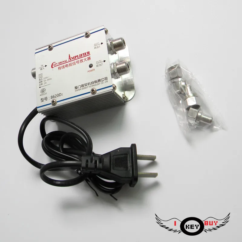High Quality 220V Home CATV Amplifier Analog Digital 1 in 2 out Distributor Ground Wave TV Video AMP Antenna Signal Amplifiers