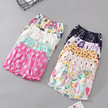 Летние штаны для малышей; шорты-фонарики с принтом для девочек; детские хлопковые шорты принцессы