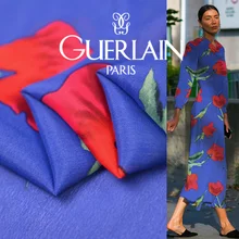 19 летняя Новинка 14 см ширина 135 см ширина 60% шелк 40% хлопок Печатный креп ткань женское платье модная ткань Diy шитье