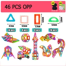  Educational Magnetic Toys Big Size Magnet Designer Building Blocks Accessories Magnetic Constructor Set Toys for Children 