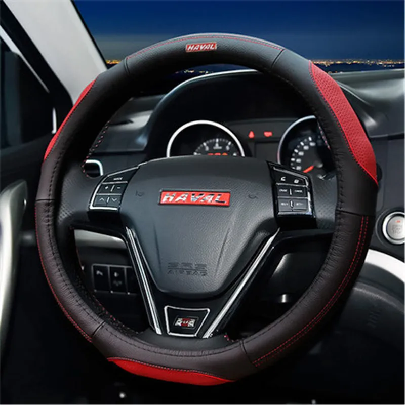 Автомобильный Стайлинг для Great Wall Haval H6 M6 H4 2010- Автомобильный интерьер Стайлинг Аксессуары коровья кожа Чехол рулевого колеса автомобиля