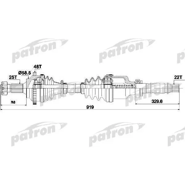 Полуось прав [Right] PEUGEOT: 206 CC 1.6 16V 00-, 206 SW 1.6 16V