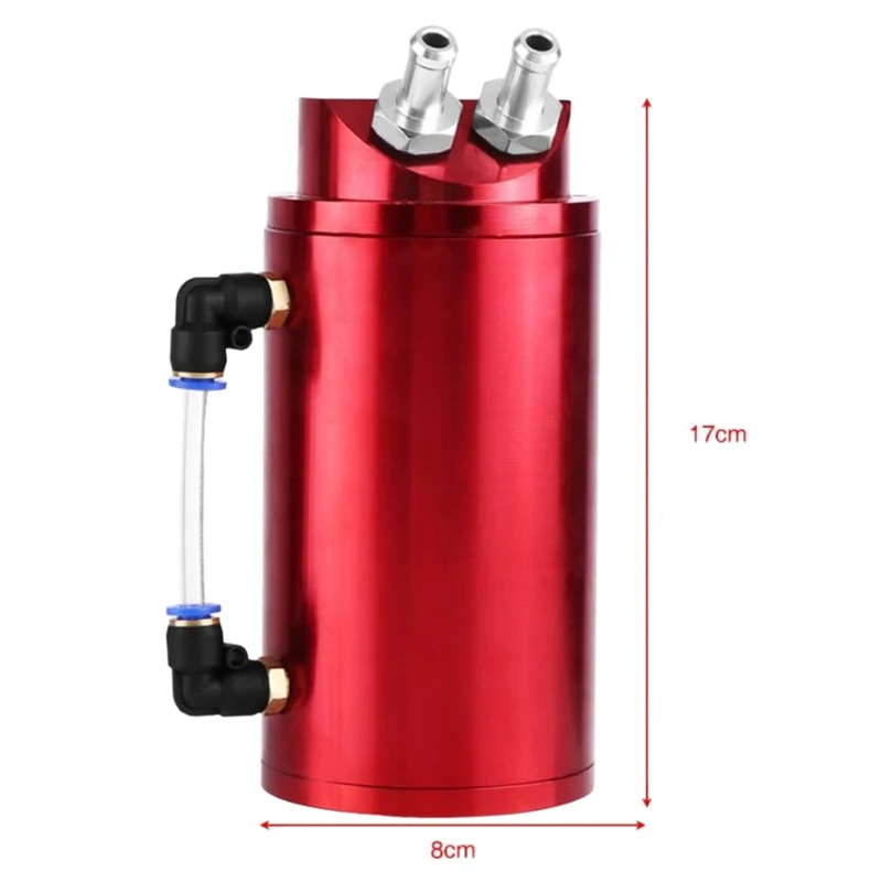 Автомобильный маслоуловитель БАК Сапун резервуар красный круглый 10 и 15 мм Фитинги Универсальный алюминий