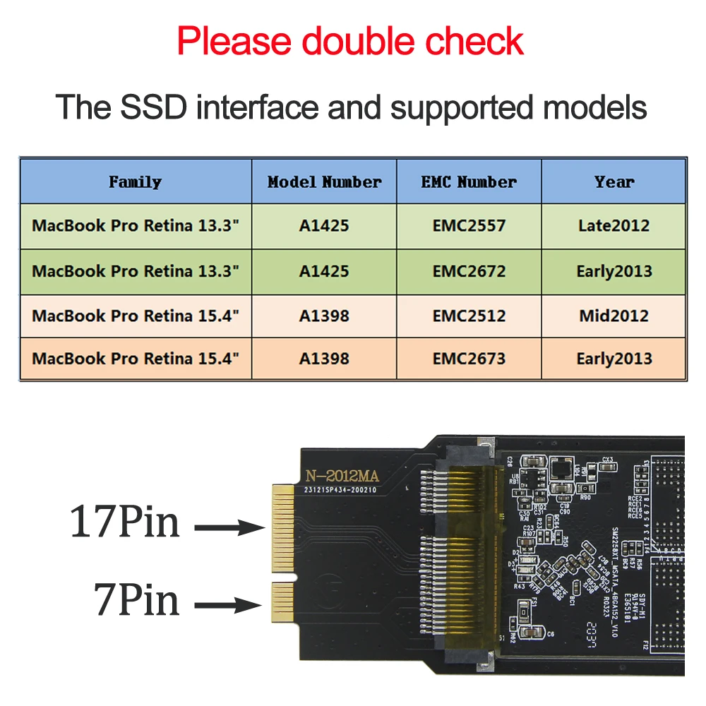 New 256GB SSD For Apple Macbook Pro A1425 A1398 Mid2012-Early2013 Solid State Disk EMC 2557 EMC2672 2512 2673 Mac HD