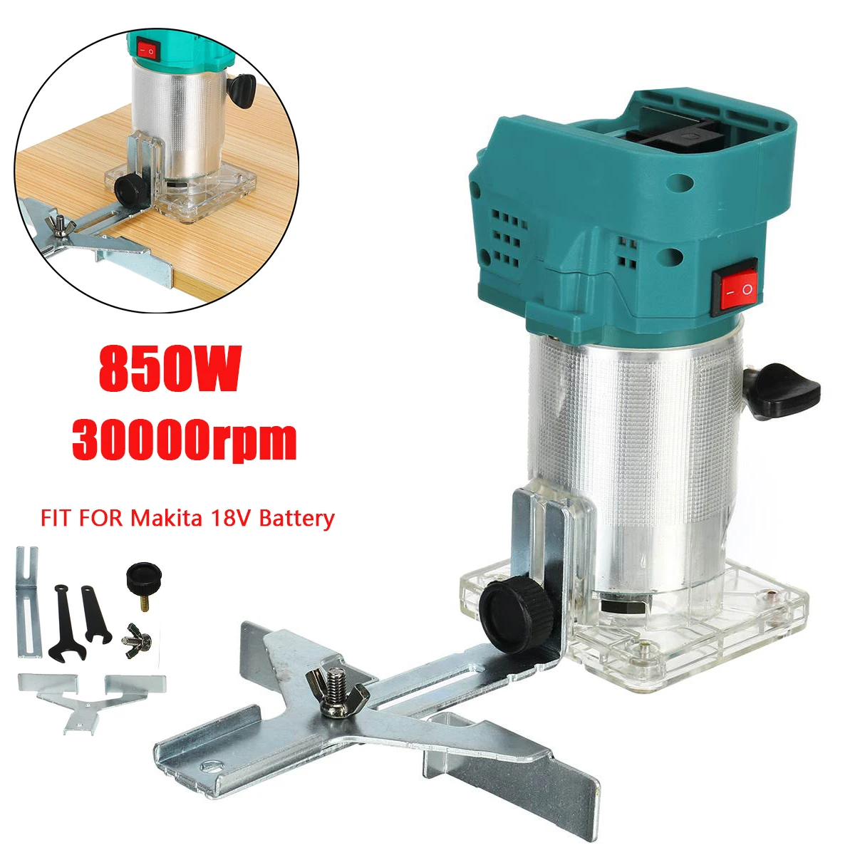 850W Electric Trimmer Wookworking Engraving Slotting Hand Trimming Carving Machine Wood Cutter Router Milling For Makita Battery |