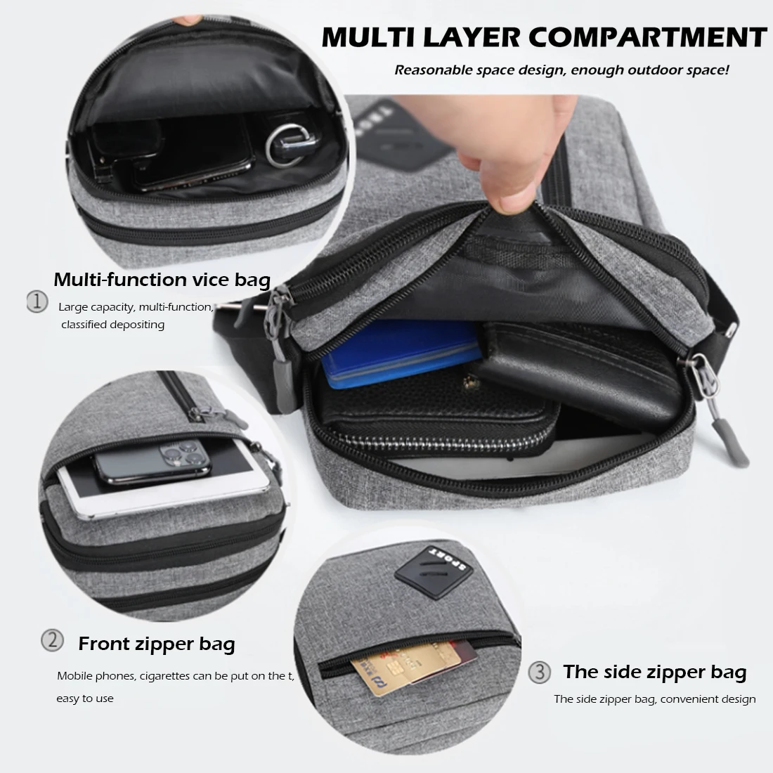 Men's Messenger Bag Crossbody Shoulder Bags Travel Bag Man Purse Small  Sling Pack for Work Business Men's Bag - AliExpress