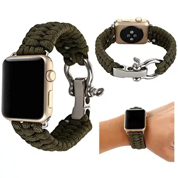 

Strap For watchband 5 4 3 44 MM 40MM 42MM 38MM Survival Rope Metal Bolt Clasp strap for Dropshipping Regular customer