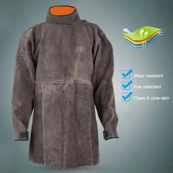 

Welding Apron Wear-Resisting Fireproof Retardant Welding Long Sleeve Cowhide Apron Safety Welder Work Safety Work Apron