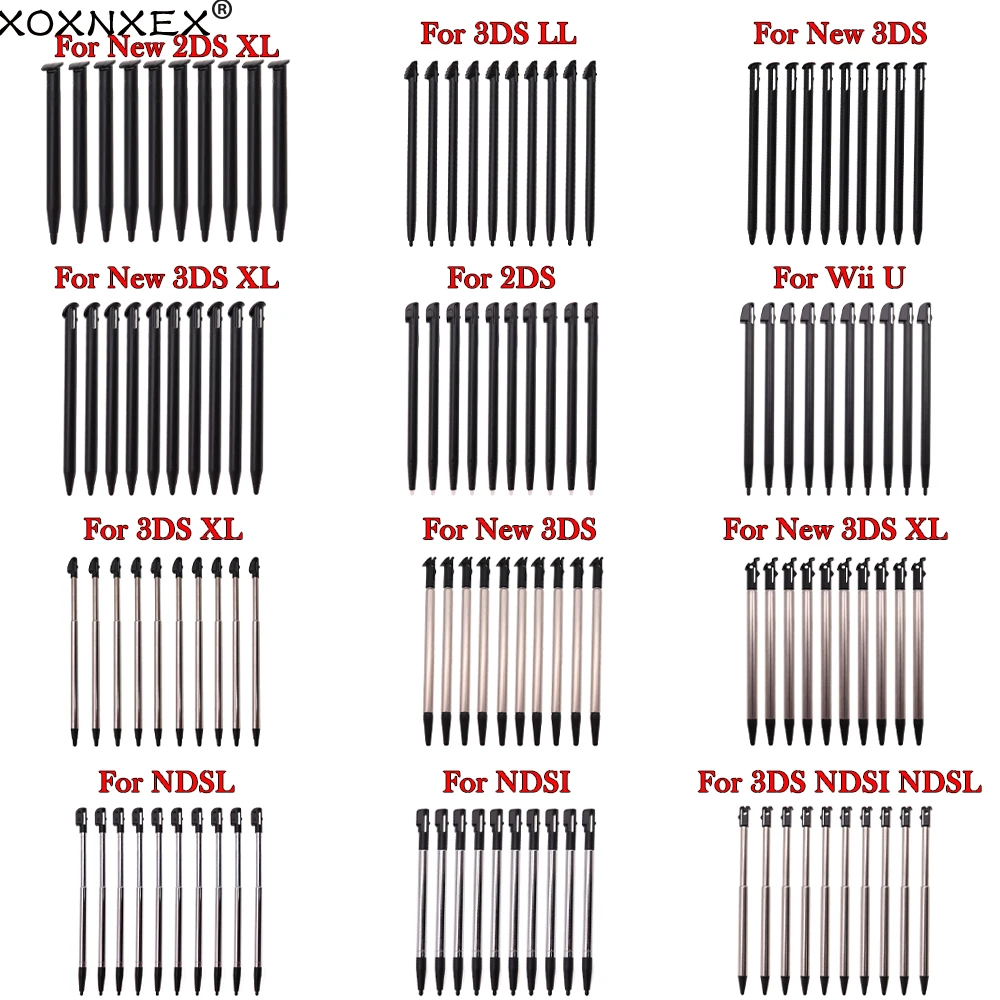 Stylus Pen 10pcs Plastic Stylus Touch Screen Metal Telescopic Stylus Pen for Nintend 3DS XL LL New 2DS / 3DS LL XL For NDSL NDSi
