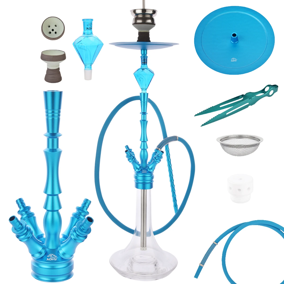 

Aluminum shisha hookah set narguile nargile smoking bowl silicone glass water pipe portable hookah hose hookah accessories
