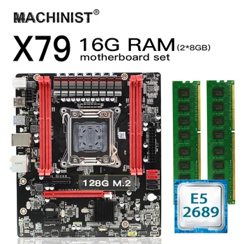 

X79 motherboard set lga 2011 kit with Intel Xeon E5 2689 CPU 16G(2*8GB) 1600MHz DDR3 ECC REG memory RAM MATX NVME M.2 128GB SSD