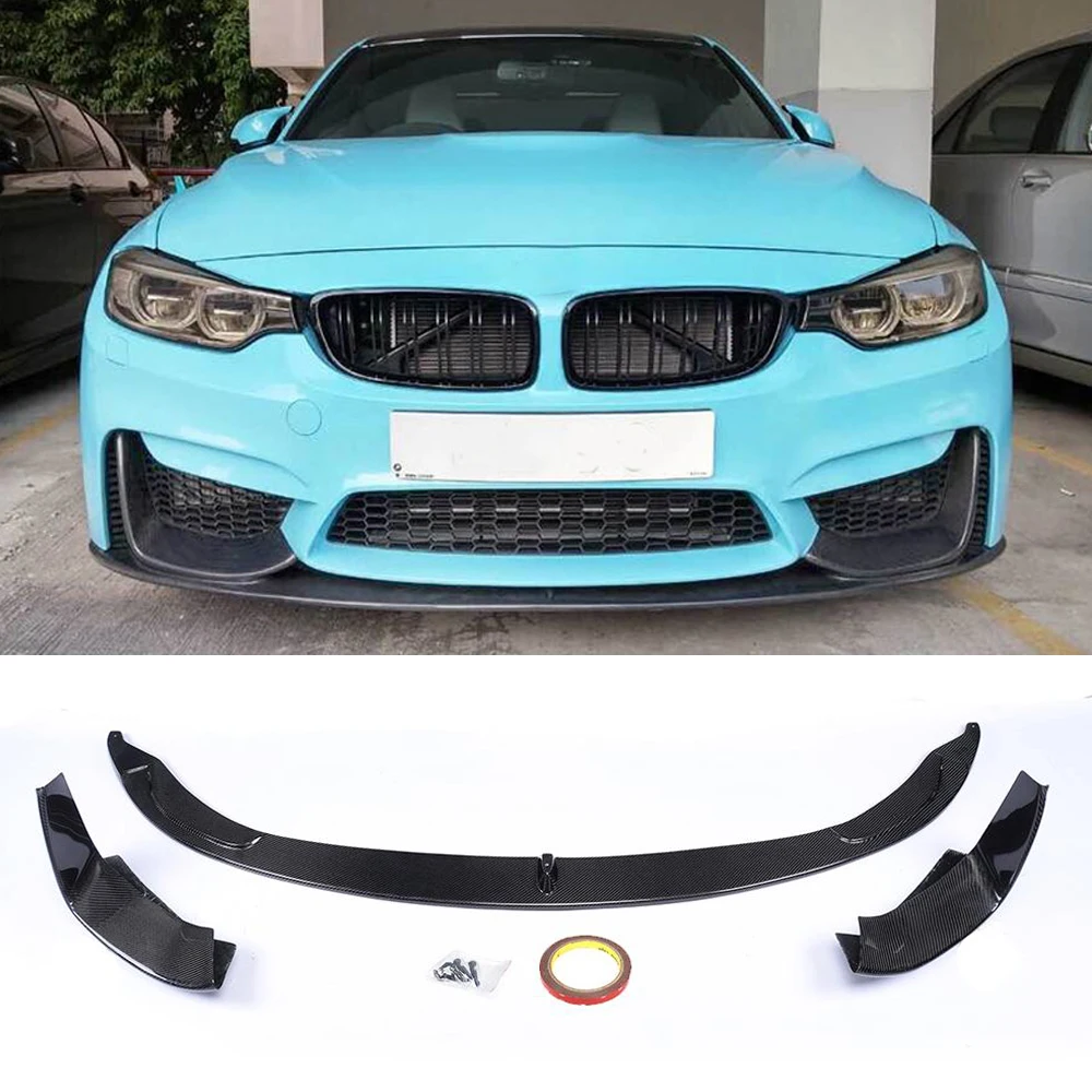 Front Bumper Lip Spoiler Splitters for BMW F82 F83 M4 F80 M3 Sedan Coupe Convertible 2014 - 2019 Carbon Fiber / FRP black | Автомобили и