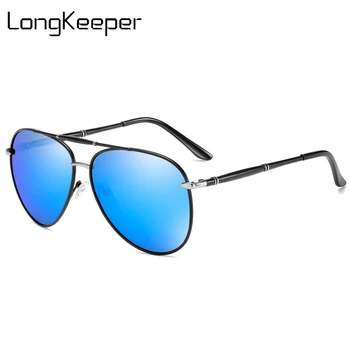 

LongKeeper Pilot Polarized Sunglasses Men Classic Brand Coating Mirror Glasses Male Photochromic Sun Glasses Driving Oculos