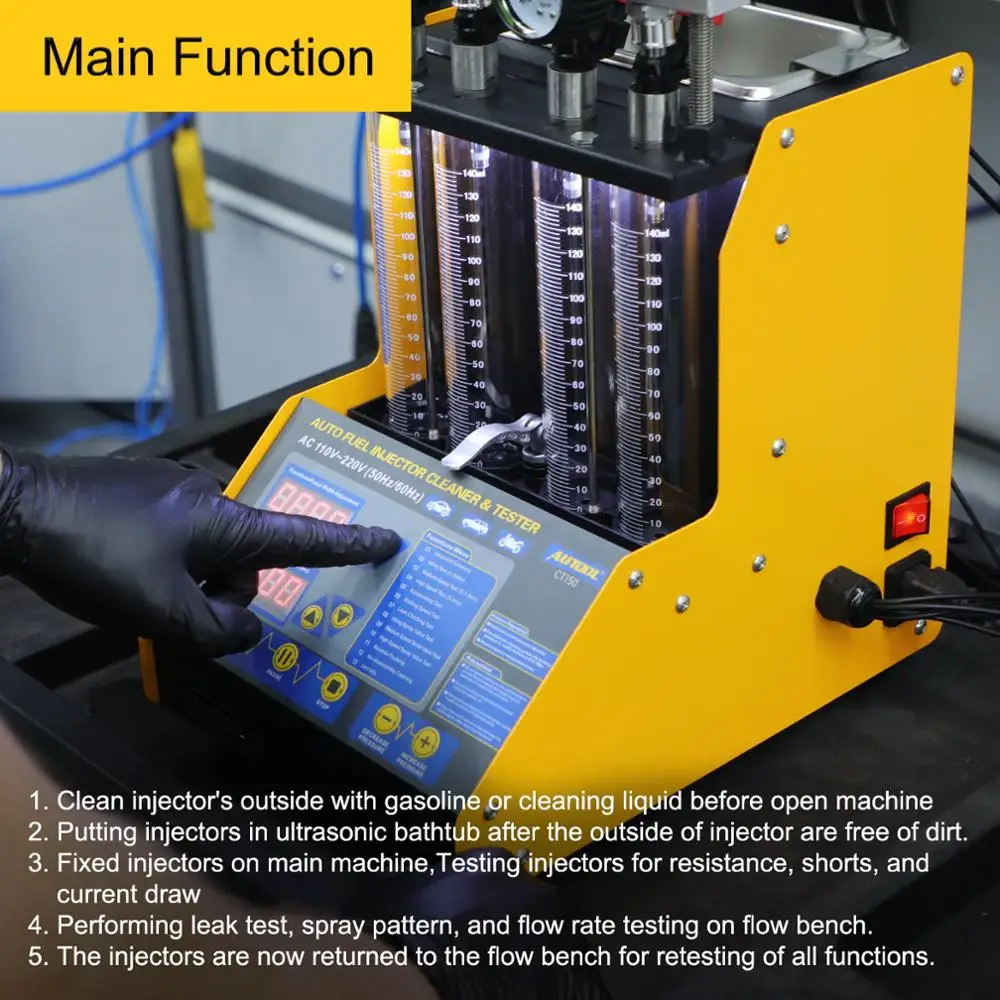 VEVOR CT150 Auto-Einspritzdüsen-Reiniger Tester  4-Zylinder-Ultraschall-Reinigungswanne