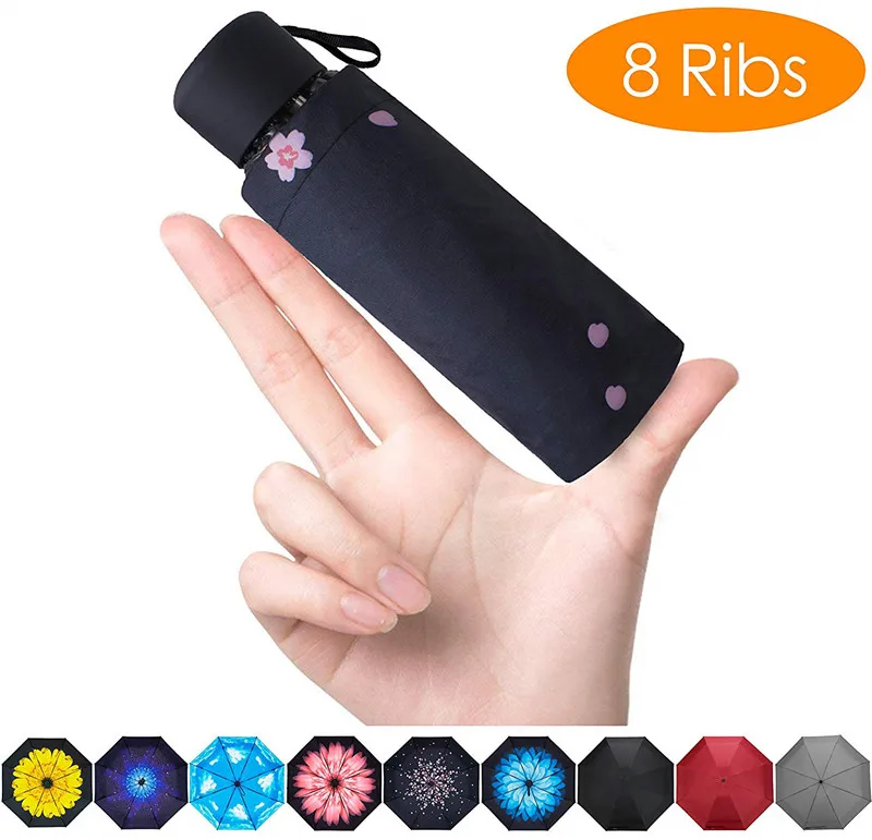 DMBRELLA Путешествия Мини зонтик для защиты от ветра УФ складной компактный зонтик портативный легкий солнце и Зонт от дождя для женщин и мужчин