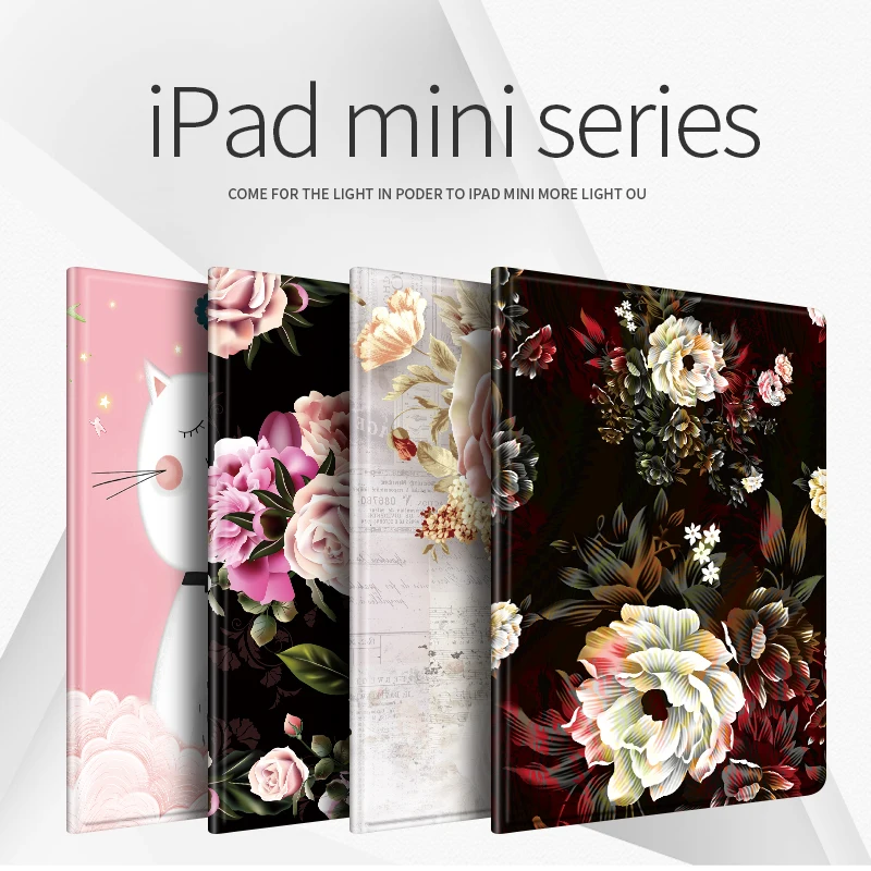 Защитный чехол для планшетного ПК ipad mini 1/2/3/4/5 из ТПУ и кожи с модным принтом