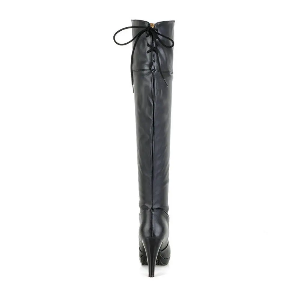 SARAIRIS Plus Size 43 Spike High Heels Solid Elegant Shoes Woman Boots Female Fashion Over The Knee Boots Women Shoes