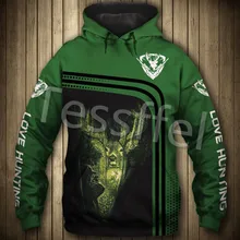 Tessffel moletom com capuz estampado 3d, blusão de manga longa estampado para homens e mulheres estilo caçador de cervo
