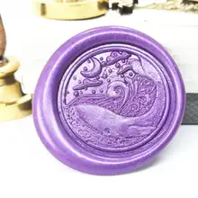 Кит воск печать штамп, пользовательские клеймо, пригласительные уплотнения, луна и звезды запечатывания воска комплект печатей, штамп