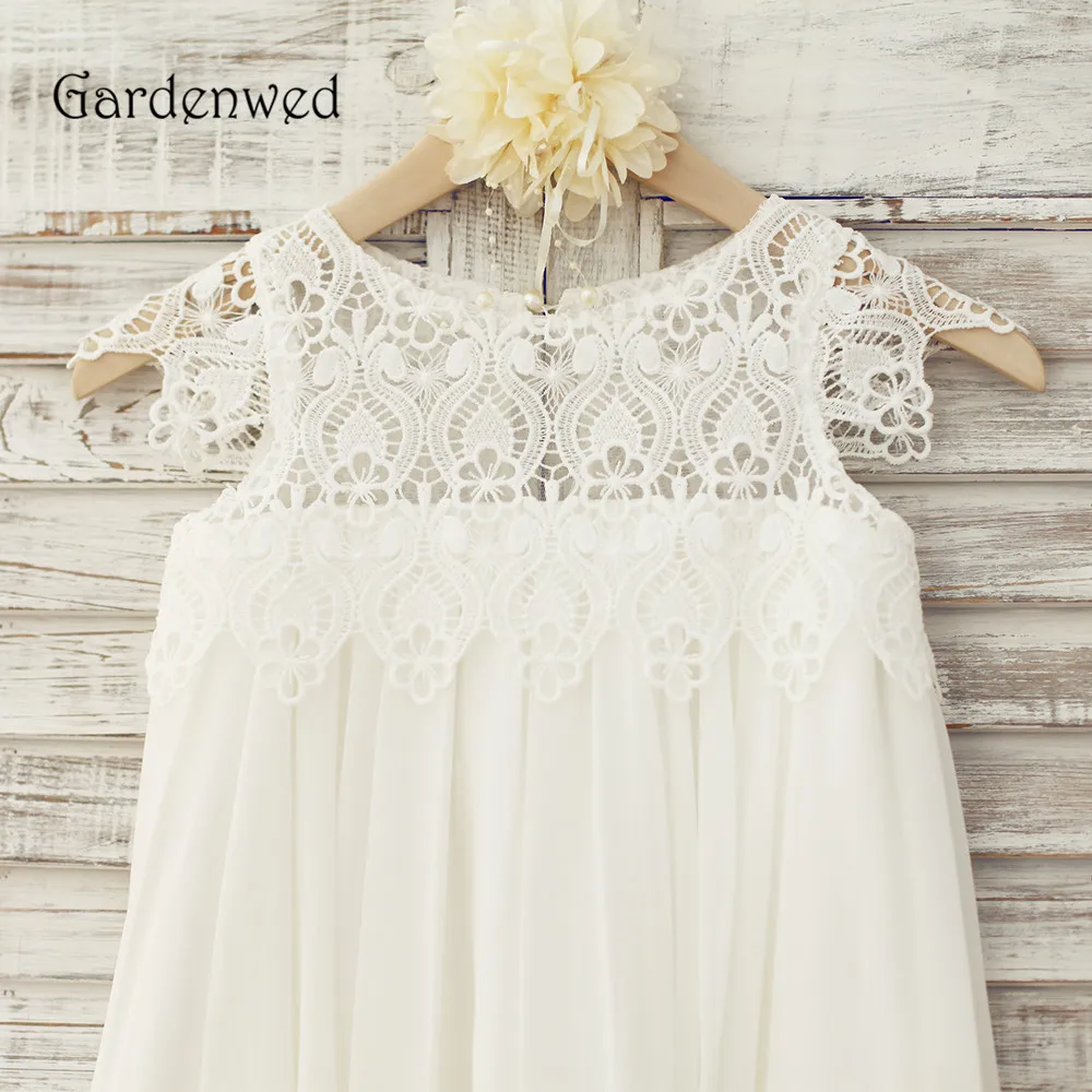 Gardenwed Cute Chiffon Lace Empire Baby Wear Casual Gown pageant dresses girls Fine Lace Top Long Child Kids Dress