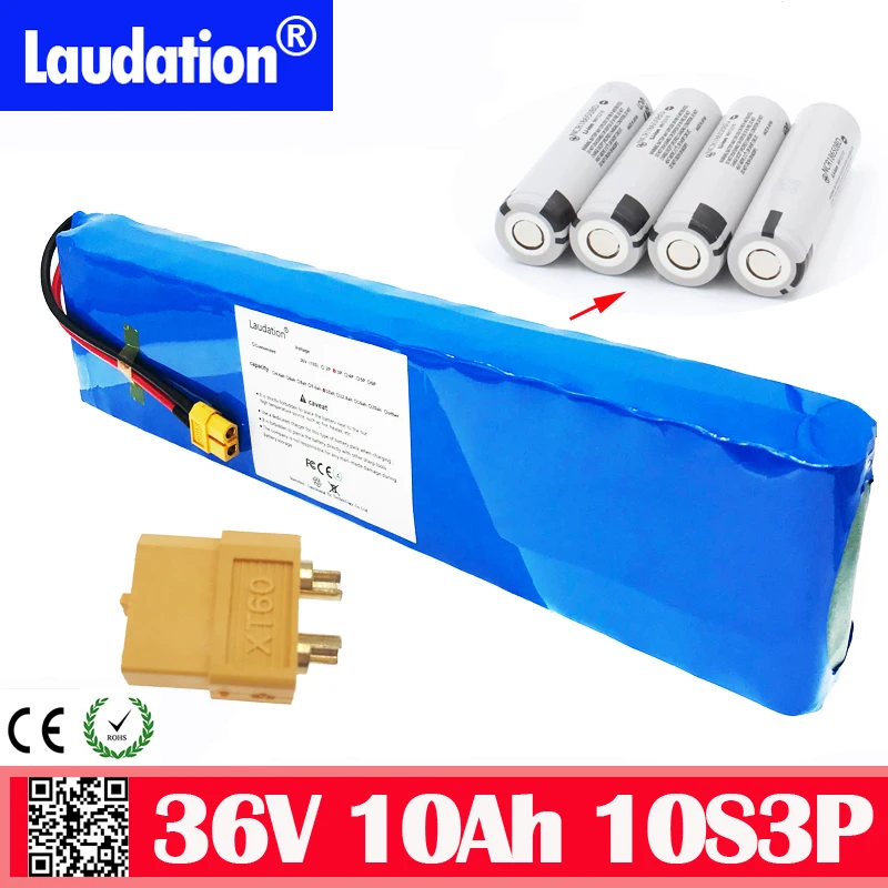 

36 volt batteries 10ah electric-bicycle-battery pack 15a bms 10S3P 500W high power and capacity 42V motorcycle scooter laudation