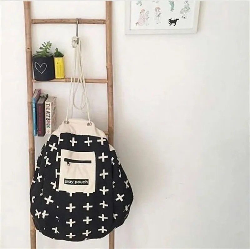 Детская сумка для хранения игрушек, дорожный игровой коврик с рисунком, портативный автомобильный трек, брезентовый коврик, детский пол, ползучий круглый коврик для гоночных игр