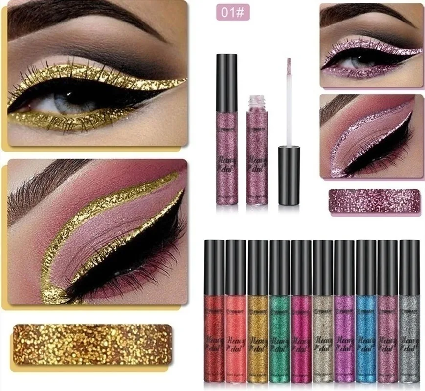 

2020 Hot Non-Blooming Pearle Glitter Liquid Eyeshadow Women Girl Charm Eyes Makeup Long Lasting Waterproof Pigment Cosmetic
