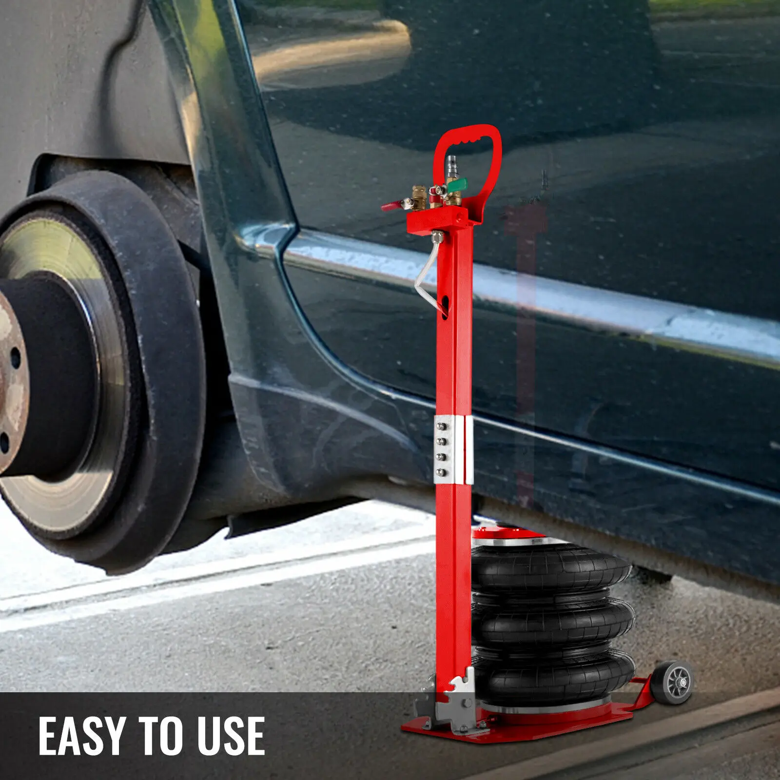 3 Ton Car Pneumatic Jack Triple Bag Air Jack with Adjustable Handle Fast Lifting Height 16 Inch/40cm for Minivan SUV ORV