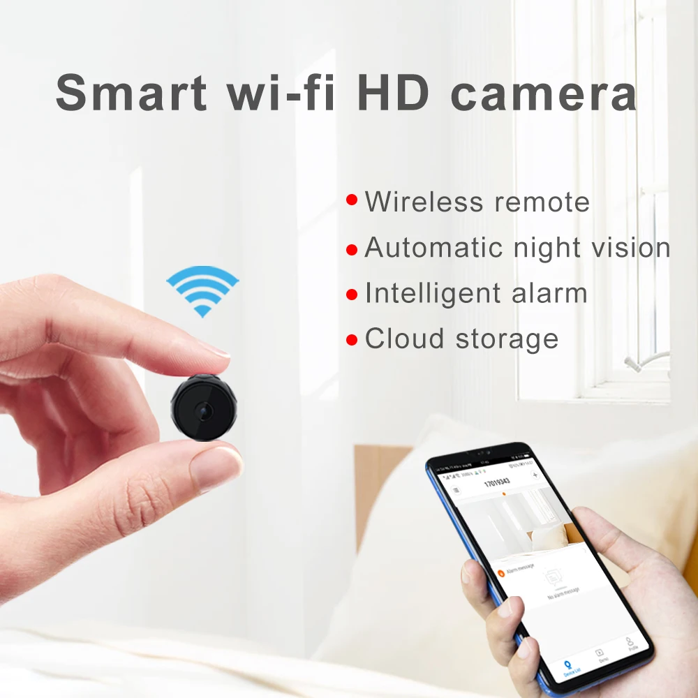 

WD8 Mini Camera Wifi, Home Security Camera WiFi, Night Vision Wireless Surveillance Camera, Remote Monitor Phone App