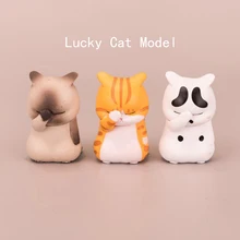 

1pc Cartoon Lucky Cats Model Winking Resin Craft Model Action Figure Doll DIY Decor New