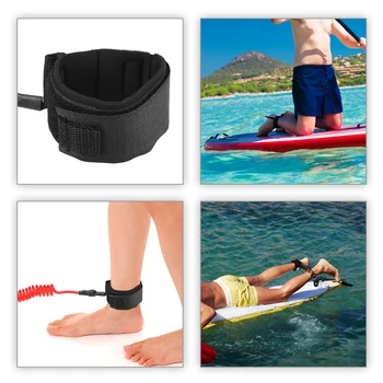 

Surf Sup 4 Feet Ankle Leash Surfing Elastic Coiled Stand UP Paddle Board Leg Rope Surfboard Ankle Leash