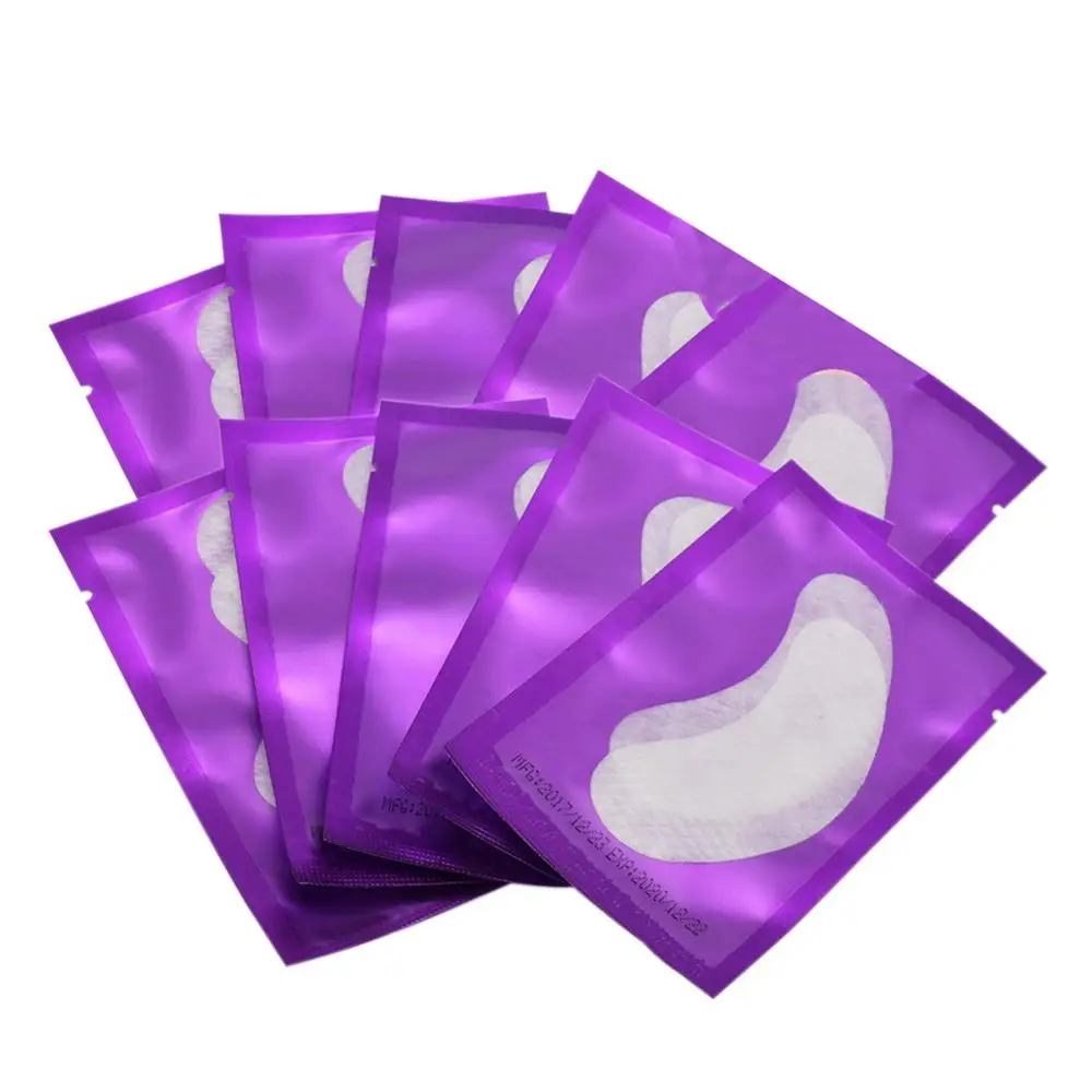 Purple 1/10/50/100 пар насадка для ресниц расширений гель наращивание ресниц под глазные Пластыри для наращивания ресниц Бумага Стикеры инструменты для макияжа - Цвет: Purple