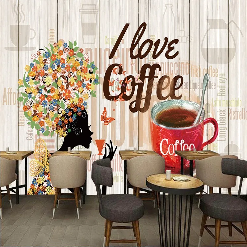 Drop Shipping Custom 3D Photo Wallpaper Stereo Wooden Nostalgic Retro Coffee Background Wall Living Room Bedroom Mural | Обустройство