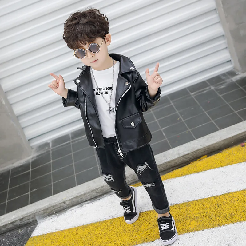 

CHILDREN'S Leather Coat Spring Baby 2020 New Style BOY'S Spring And Autumn Korean-style Western Style Jacket Small CHILDREN'S Sp
