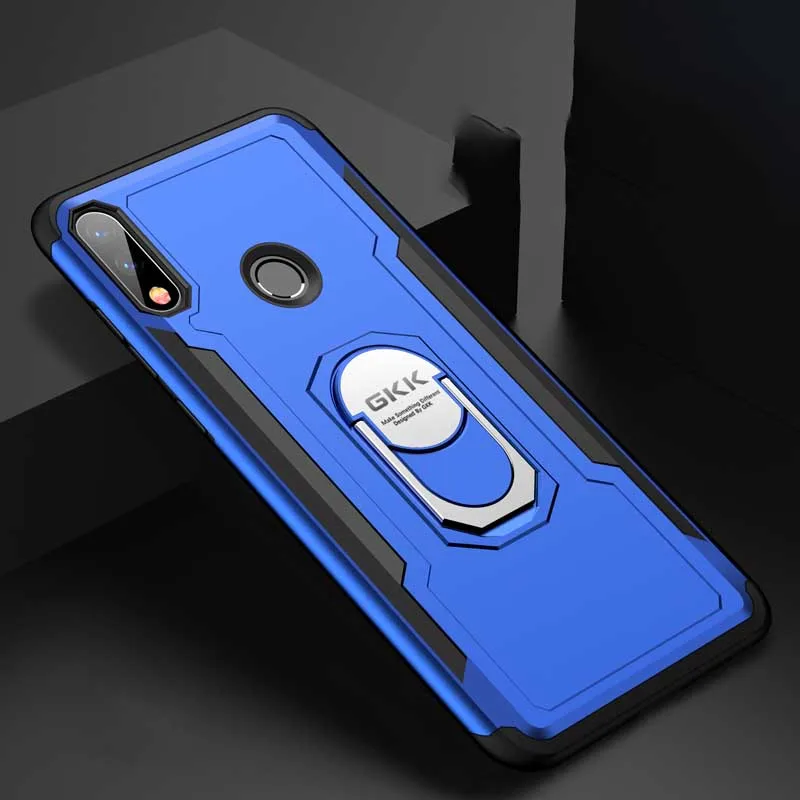 Чехол GKK для ASUS Zenfone Max Pro M2, чехол с кольцом для пальцев, защитный противоударный Чехол Для Zenfone Max Pro M2 ZB631KL Fundas - Цвет: blue