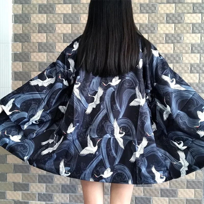 Japanese Kimono Cardigan Women Yukata Fashion Blouse Long Cardigan Haori Traditional Kimonos Dress Obi Shirt japanese kimono,japanese kimono cardigan,japanese kimono shirt