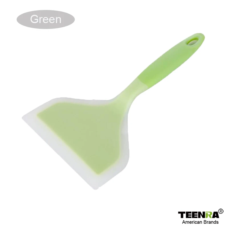 Green TEENRA силиконовые лопатки с антипригарным покрытием для приготовления пищи лопатка для выпечки Кондитерские инструменты японский омлет кухонная лопатка кухонные принадлежности - Цвет: Green