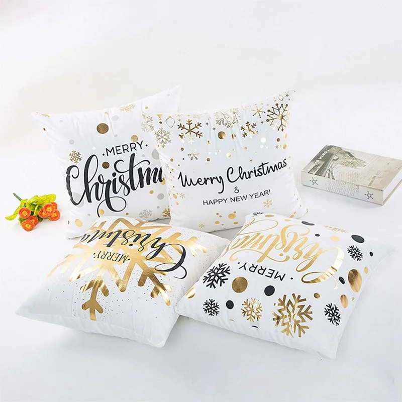 45x45cm Christmas Decorations Pillowcase For Home Santa Clause Merry Christmas Party Decorations B