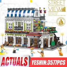 Yeshin 15010 City Street Toys совместимый с 10243 Конструктор "Парижский ресторан" креативные игрушки строительные блоки детский Рождественский подарок